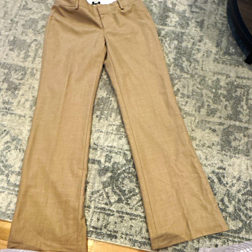 Banana Republic Women’s Beige Wool Blend Dress Pants Flat Front Stretch Lined 6